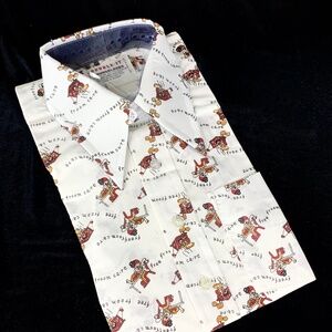 New Old Stock 1970s Mens Shirt L Youngblood Free Froom Care Novelty Long Sleeve